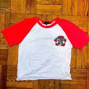 PacSun, red, white, black Motor tee